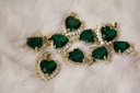 Dije de Corazon con Zirconia Verde - Goldfilled 