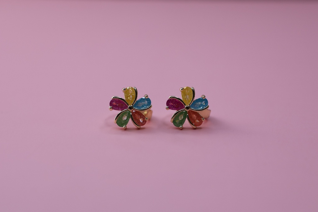 Arete de Flor - Rodio