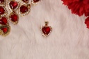Dije de Corazon con Zirconia Rojo - Goldfilled