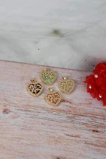Dije de Corazon con Arbol de la Vida - Goldfilled