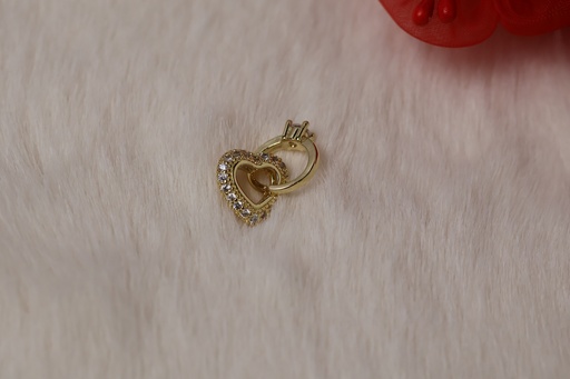 Dije de Corazon entrelazado con Anillo - Goldfilled 